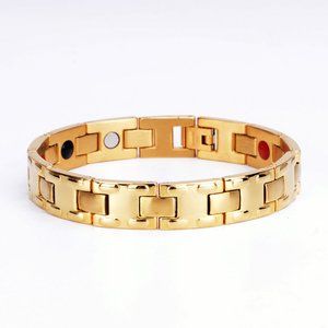 Energy Bracelet Stainless Steel Titanium Gold Tungsten Magnetic